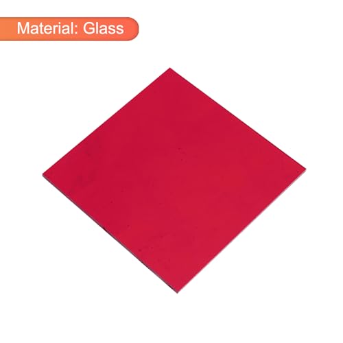 MECCANIXITY Stained Glass Sheet Mosaic Tile 3.9 Inch x 3.9 Inch Red Stained Glass Sheets for Crafts DIY, Art Project - color: Red