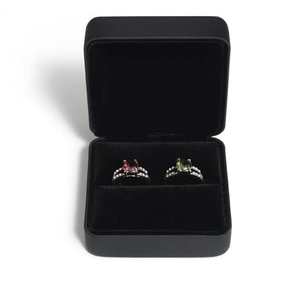 Velvet Ring Gift Box, Small Jewelry Earring Studs Holder Case for Wedding Day, Proposal, Engagement, Anniversary, Ring Display Storage Box for Women Girl (Black S) - color: Black S