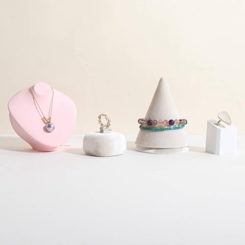 Cute Single Ring Holder for selling, Velvet Ring Display Stand for Jewelry Show, Jewelry Storage Display【Beige】 - color: Beige
