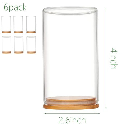 6 Pack 360° Clear Dustproof Stackable Display Box for Mini Figures Jesus Miniatures Building Blocks with Wood Base