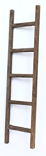 BarnwoodUSA Rustic Farmhouse Decorative Ladder - Our 5 ft Ladder can be Mounted Horizontally or Vertically and is Crafted from Upcycled Wood | No Assembly Required | Brown - color: Espresso, size: 60"H x 15"W x 1.63"D