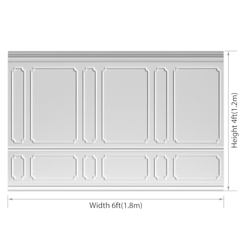 AOFOTO 6x4ft Room Photo Backdrop White Living Room French Classic Frame Wall Photography Background Office Video Conference Meeting Background Adult Children Portrait Photoshoot Backdrop - color: white, size: 6x4ft