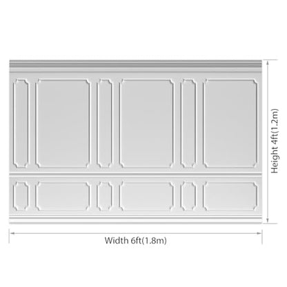 AOFOTO 6x4ft Room Photo Backdrop White Living Room French Classic Frame Wall Photography Background Office Video Conference Meeting Background Adult Children Portrait Photoshoot Backdrop - color: white, size: 6x4ft