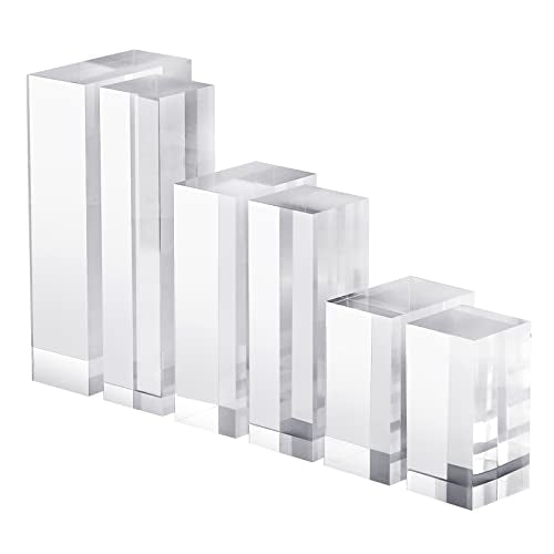 CiaoHER 2in Thickness Solid Acrylic Cube Display Block Clear Polished Pedestal Stand Riser Solid Base 2'' x 7" x 7", 1 Pack