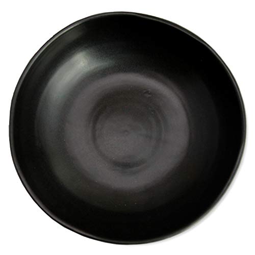 RoRo 8" Handmade Ceramic Pasta Bowls – Matte Black, Set of 2 Artisan Serving Bowls, Perfect for Pasta, Salad, Cereal, Noodles, Microwave, Oven & Dishwasher Safe - size: Bowl x 2