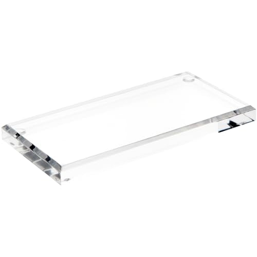 Plymor Clear Acrylic Rectangular Beveled Display Base, 6" W x 3" D x 0.5" H - size: 6" x 3" x 0.5"