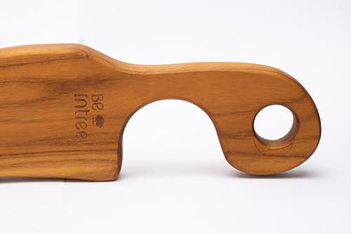 Premium Small Serving Board – Teak Charcuterie Board with Handle for Cheese, Appetizers & Food Presentation - Handcrafted Wooden Serving Tray Ideal for Desserts, & Holiday Spreads - 30" x 5" x 1.5"