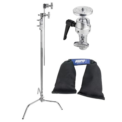 Kupo 40" C-Stand Overhead Shooting Kit 1, Professional Overhead Rig for Photography and Video Flat Lay Food and Product Shooting with Sliding Leg Stand Design, Grip Arm, and Studio-Ready (KS708112) - color: Silver, size: Overhead Shooting Kit 1
