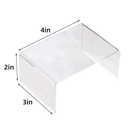 BYCY Clear Acrylic Riser lot of 10 for Jewels, Cupcakes, Tea Sets, Clear Cupcake Stand for Small Toys and Cosmetics (10P-2*3*4)