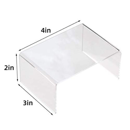 BYCY Clear Acrylic Riser lot of 10 for Jewels, Cupcakes, Tea Sets, Clear Cupcake Stand for Small Toys and Cosmetics (10P-2*3*4)