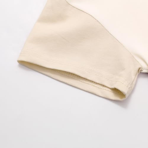 Bafeicao Baby Boy Girl Bubble Romper Color Block Short Sleeve T Shirt Newborn Summer Bodysuit - color: Apricot, size: 6-12 Months
