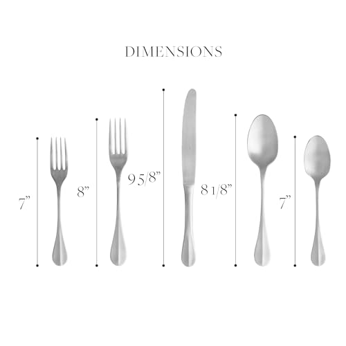 Costa Nova 5-Piece Silverware Service for 1 - Nau Collection, Gold Brushed Finish | Stainless Steel Cutlery | Dishwasher Safe Flatware | Restaurant Quality Dinnerware - color: Gold