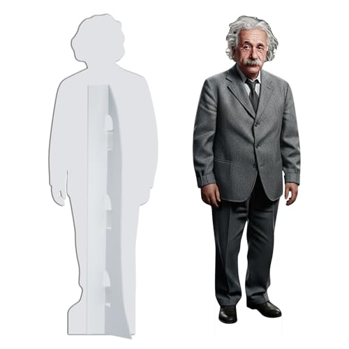 HomeJoy Life Size Cardboard Cutout Standee, Albert Einstein 6ft Standup, Historical Figure Display for Classroom, Museum, Party, Science Exhibition, or Event Decor - color: Albert Einstein, size: 6ft