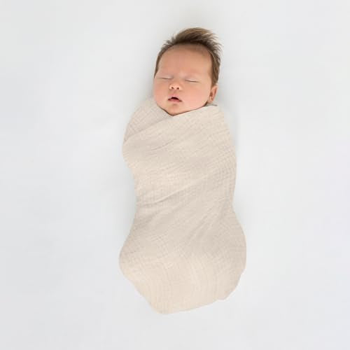 SwaddleDesigns Cotton Muslin Swaddle Blankets for Baby Boy & Baby Girl, Set of 4, Neutral Receiving Blankets for Newborn, Baby Registry & Gift, 46x46 inches, Coastal - color: Coastal