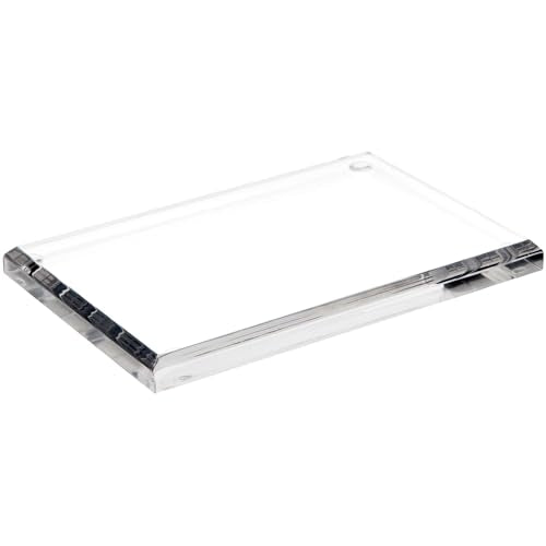 Plymor Clear Acrylic Rectangular Beveled Display Base, 6" W x 4" D x 0.5" H - size: 6" x 4" x 0.5"