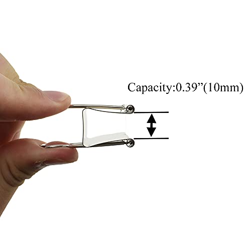 HAHIYO Binder Clips Paper Clamps Spring Steel Sturdy Medium 1.26 inches Width 0.39 Inch Capacity No Sharp Edges Heavy Duty Tight Grip Reusable Silver Metal Bright Finish for Home Office School 13 Pack - size: Silver1.26in-13P