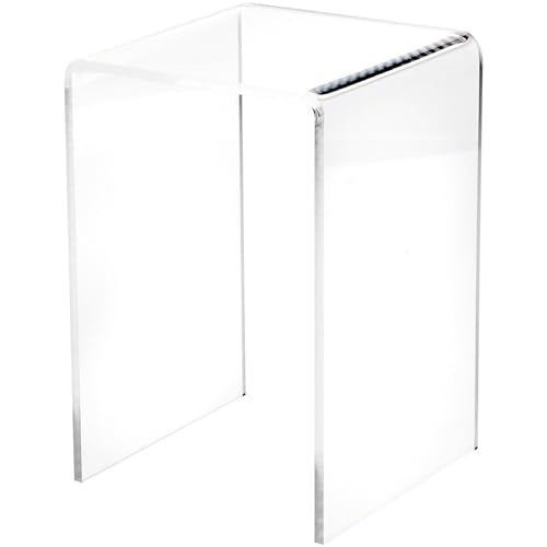 Plymor Clear Acrylic Vertical Square Display Riser, 7.5" H x 5" W x 5" D (3/16" thick) - size: 7.5" x 5" x 5"