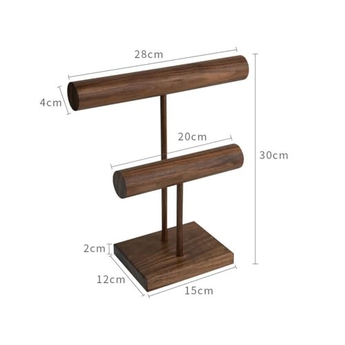 Jewelry Holder Light Luxury Walnut Necklace Rack Double Watch Stand Vintage Shopping Mall Counter Jewelry Display Props Bracelet Stand Jewelry Display