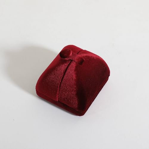Red Velvet Jewelry Organizer Box, Soft Lined Jewelry Display Holder with Luxury Design, Elegant Jewelry Display Case for Women【Ring Storage, Red】 - color: Red