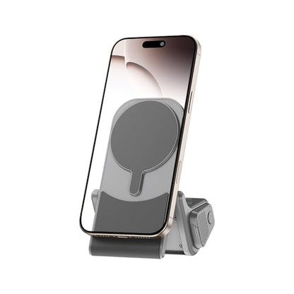 KIWIFOTOS for iPhone Magsafe Camera Grip Magnetic Phone Handle with Bluetooth Remote for iPhone 17 16 Pro Max Samsung Smartphone Vlog Video Shooting(Tripod NOT Included) - color: Magsafe Phone Grip-Gray