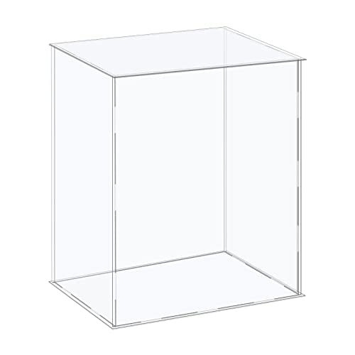 MECCANIXITY Acrylic Display Case Plastic Box Cube Storage Box Clear Assemble Showcase 14.1x10.2x12.2 Inch for Collectibles - size: 14.1x10.2x12.2 Inch