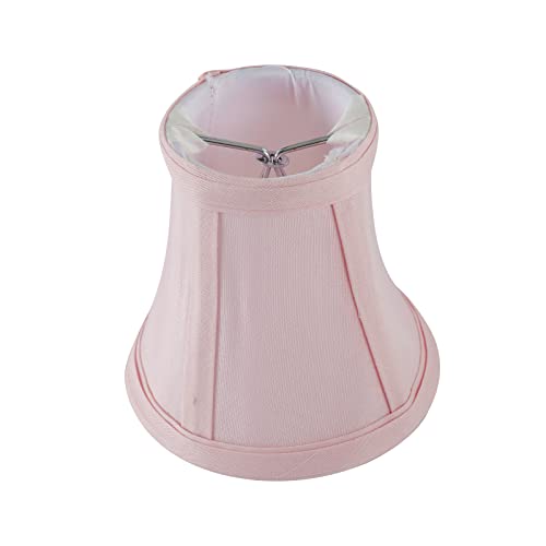 EFINEHOME Mini Lamp Shade Clip On Bulb for Candelabra Bulbs- Barrel Fabric Shade ONLY for Candle Bulbs Chandelier Wall Lamp DIY Lighting Accessories (1, Pink) - color: Pink