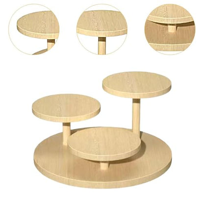 Display Riser Stand Countertop Multi Tier Solid Wood Perfume Holder Cake Stand Storage Rack for Doll Craft Figurine, 3 Layer - color: 3 Layer