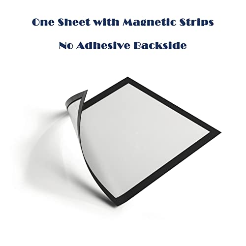 JIUYE 8.5" x 11" Magnetic Document Paper Holder Backside with Magnetic Tape,Magnetic Display Frame for Sign/Notice/Photo,work on Metal and Magnetic Surface (Frosted Surface,12Pcs) - size: 8.5" x 11" Size