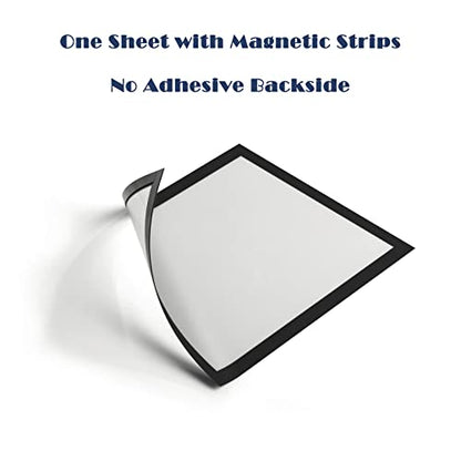 JIUYE 8.5" x 11" Magnetic Document Paper Holder Backside with Magnetic Tape,Magnetic Display Frame for Sign/Notice/Photo,work on Metal and Magnetic Surface (Frosted Surface,12Pcs) - size: 8.5" x 11" Size