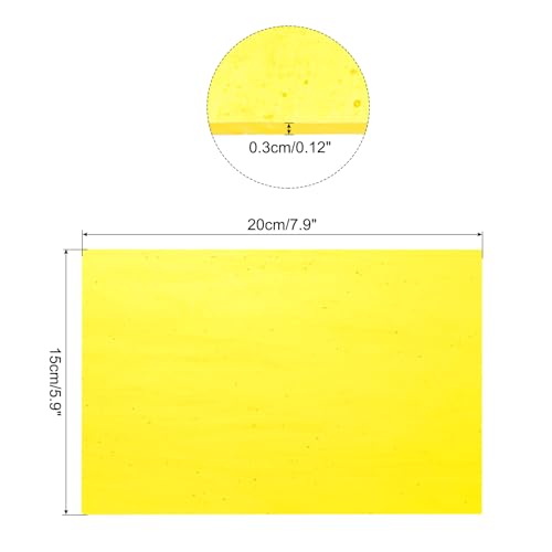 MECCANIXITY Stained Glass Sheet Mosaic Tile 7.9 Inch x 5.9 Inch Bright Yellow Stained Glass Sheets for Crafts DIY, Art Project - color: Bright Yellow