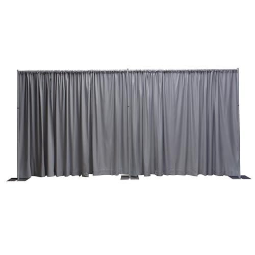 OnlineEEI Pipe & Drapes Portable Stand Kit, 8FT x 20FT Photo Backdrop Set with Portable Stand, Photography Background for Weddings, Birthday Parties, Business Events (Gray) - color: Gray
