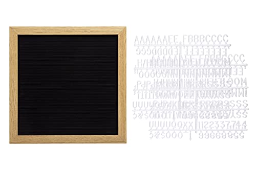 Pearhead Natural Wood And Black Felt Classic Letter Board Set, Includes 294 White Letters, Modern Reusable Message Sign, Gender Neutral Photo Prop, Nursery And Home Decor, 10" x 10" - color: Black