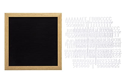 Pearhead Natural Wood And Black Felt Classic Letter Board Set, Includes 294 White Letters, Modern Reusable Message Sign, Gender Neutral Photo Prop, Nursery And Home Decor, 10" x 10" - color: Black