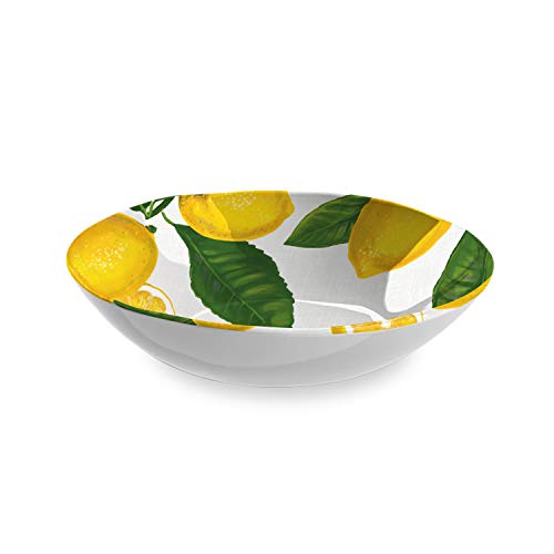 Abode Homewares by TarHong Lemon Fresh Serve Bowl, 12" x 3", 112-Oz., Pure Melamine, Indoor/Outdoor - size: Serve Bowl