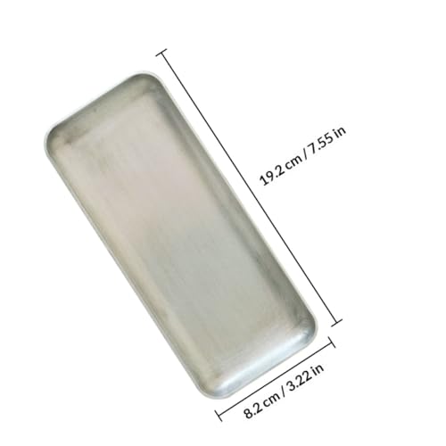OUNONA Practical Retro Aluminum Storage Tray Small Vintage Style Storage Plate for Party Supply and Food Photography with Silver