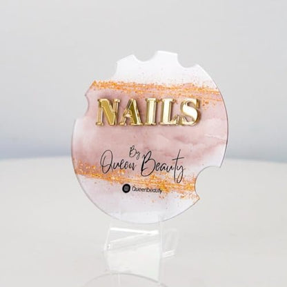 Personalised Manicurist Dics, 4'' Disc for Nail Artist Gifts, Nail Advertising Tool, Nail Plate Photo Prop, Customized Acrylic Photo Prop for Nail Salons and Nail Artist (Style 23) - color: Style 23