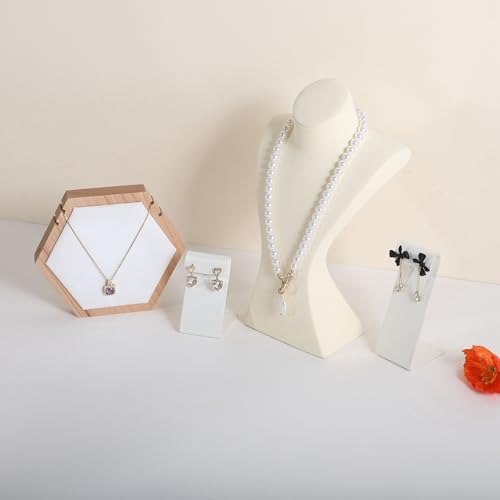 White earring holder for girls, Leather earring display stand for selling, Jewelry earring hanger for boutique store【White-Earring stand-2pcs】