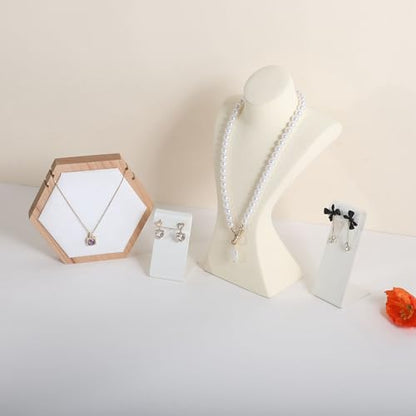 White earring holder for girls, Leather earring display stand for selling, Jewelry earring hanger for boutique store【White-Earring stand-2pcs】