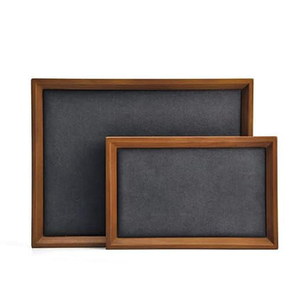 Oirlv Solid Wood Small Jewelry Tray Trade Showcase Countertop Jewelry Display Trays Rectangle Vanity Tray(Grey, Small) - color: Gray, size: 9.1" x 5.9" x 0.7"