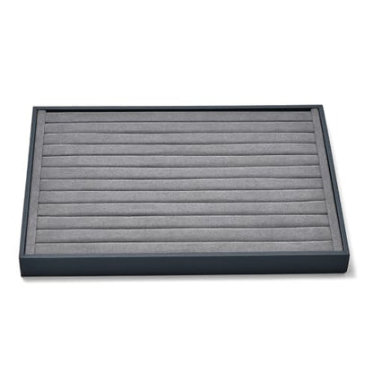 Ring Display Tray Grey Jewelry Organizer Tray Grey Microfiber Ring Earrings Display Organizer Tray - size: 11 Slot