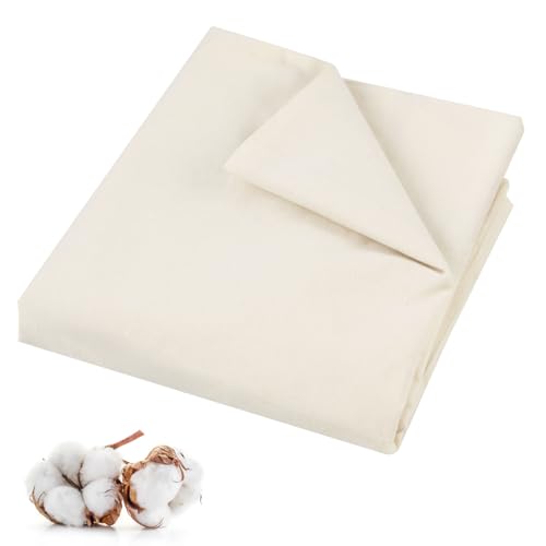 PEASUG 100% Cotton Muslin Fabric, 63 Inch X 2 Yards Unbleached Muslin Fabric by The Yard, Medium Weight Draping Fabrics Suitable for Sewing Embroidery, Garments, Crafts Material-Natural - color: Natural Unbleached, size: 2 Yards