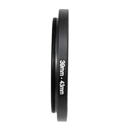 (2 Pcs) 39-43MM Step-Up Ring Adapter, 39mm to 43mm Step Up Filter Ring, 39mm Male 43mm Female Stepping Up Ring for DSLR Camera Lens and ND UV CPL Infrared Filters - size: 39-43MM