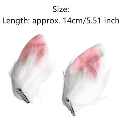 Easter Bunny Ears Hair Clips Rabbit Ear Headwear for Halloween Carnival Party White One Size - color: White