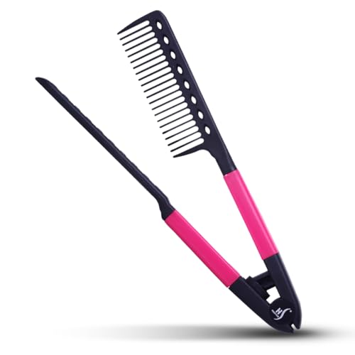 Herstyler Hair Straightening Comb - Straightener Comb for Flat Iron - Makes Styling Easy - Get Straight Hair in Minutes (Pink) - color: Pink