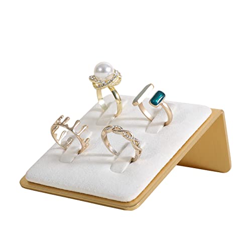 white ring display for selling, velvet white ring holder for jewelry, jewelry ring organizer【Velvet Ring Holder-White 】 - color: White