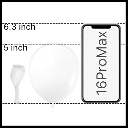 PartyWoo Balloons, 50 pcs 5 Inch Matte White Balloons, for Balloon Garland or Balloon Arch as Party Decorations, Wedding Decorations, Neutral Baby Shower Decorations, White-Y13 - color: White-y13, size: 5 inch