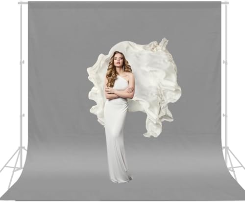 CPLIRIS Grey Backdrop for Photography, 10x20ft Gray Photo Backdrop Pure Polyester Grey Screen Curtain for Photoshoot - color: Gray, size: 10x20ft