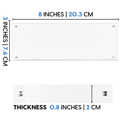 Mammoth DuraClear Magnetic 3x8 Frame - Frameless, Thick Acrylic Design - Ideal for Modern Decor, Graduation Photos, and Keepsakes - Compatible as 3x7 Picture Frame - size: 3x8 Frame