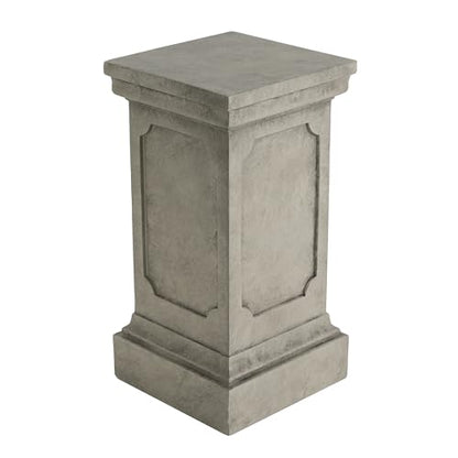 Christopher Knight Home Classic Square Flower Stand 25.75" Pedestal Plant Stand Indoor Outdoor Display Table for Ferns Orchids Sculptures with MGO Construction Brushed Finish, Light Gray - size: 25.75"