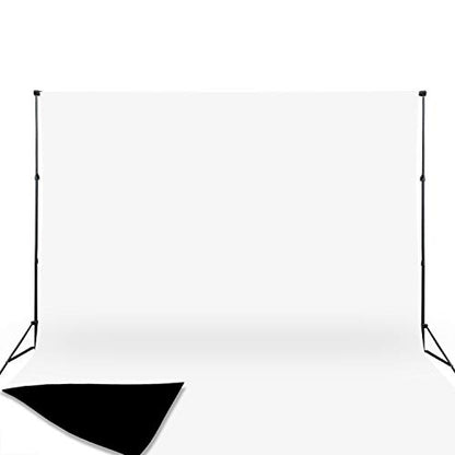 ISSUNTEX 5X7 ft Background Muslin Backdrop, Photo Studio, Collapsible High Density Screen for Video Photography and Television-Black/White - color: Black/White, size: 5X7 ft